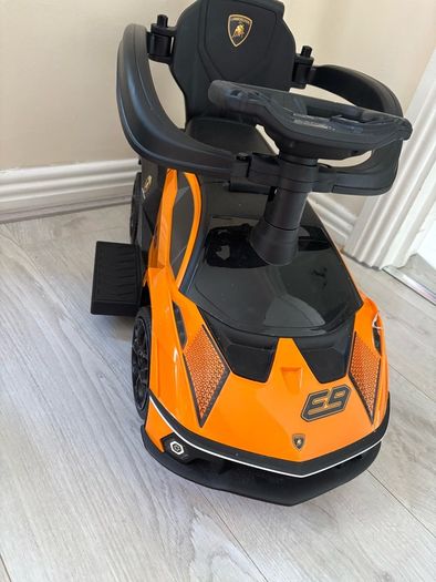 Lamborghini Car 2-in-1 Push-Along Ride On Orange