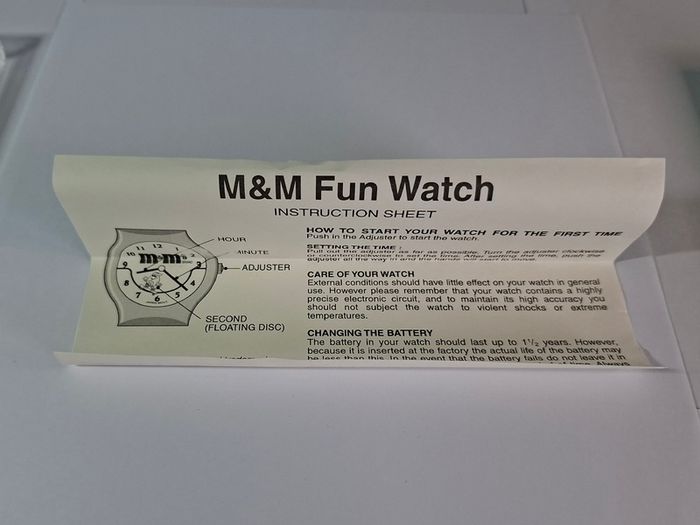 Vintage M&M Brand Collectors Watch New Old Stock