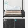 Open wardrobe  wardrobe open, clothes rack, clothes rail, wardrobe, 43 x 138 x 182 cm, 3 hanging compartments, plenty of space, for bedroom, living room, black Image 3