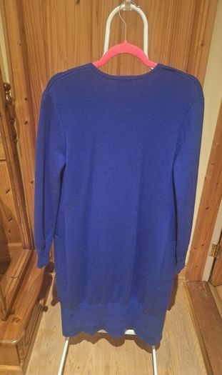 Jaeger 100% wool blue longline cardigan, size M