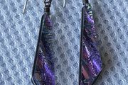 Sterling silver Dichoric glass earrings