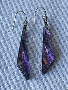 Sterling silver Dichoric glass earrings