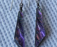 Sterling silver Dichoric glass earrings