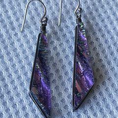 Sterling silver Dichoric glass earrings