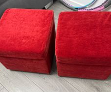 Pouffe Footstool Storage Box, Cube Strong