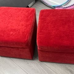 Pouffe Footstool Storage Box, Cube Strong