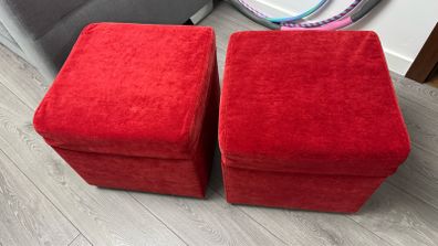 Pouffe Footstool Storage Box, Cube Strong