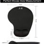 Mouse Mat Black Anti-slip Comfort Mouse Pad Mat With Gel Foam Rest Wrist Support For Pc Laptop - Compatible With Laser And Optical Mice Image 4
