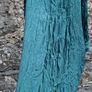 Teal Crinkled Long-Sleeved with High Funnel Neck Maxi Dress Image 4