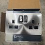 5 pack Click define 2 gang sockets brushed steel + black Image 4