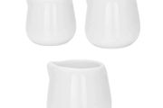 Brand New TOPBATHY Ceramic Milk Jug Set, White, 3 Pieces (50 ml, 100 ml, 240 ml),