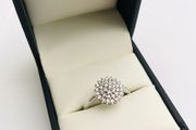 9ct White Gold Diamond Cluster Ring