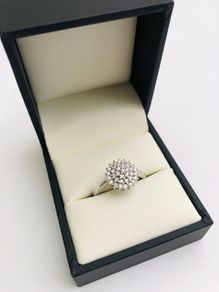 9ct White Gold Diamond Cluster Ring