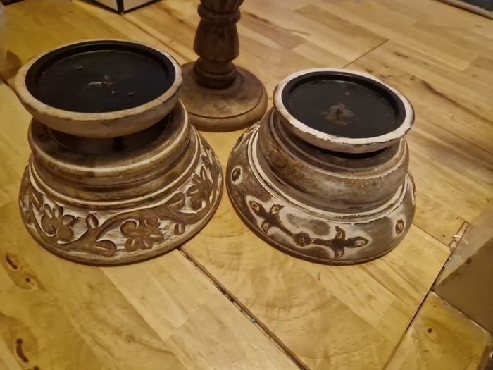 wooden candle holder