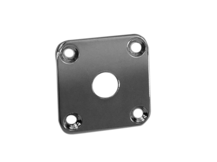 Gibson Style Curved Metal Jack Plate (Chrome/Black/Gold)