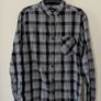Men's Check Shirt Black Grey Plaid Size M Image 2