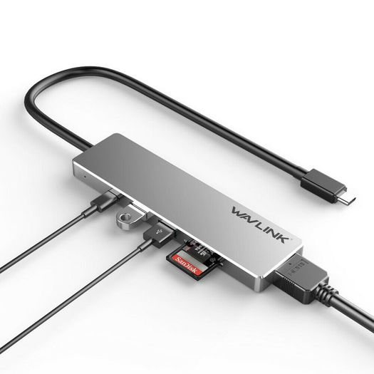 Wavlink USB-C Travel Universal Mini Dock USB Hub & HDMI UHD/4K@30Hz & TF/SD Card Reader & PD Power Adapter (UHP3407) (Brand New/Warranty)