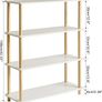 4 Tier Wooden Open Bookcase Modern Freestanding Bookshelf Storage Organizer,Multifunctional Display Stand for Bedroom, Living Room and Home Office, Storage Cabinet,White Image 2