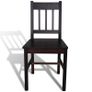 Dining Chairs 6 pcs Dark Brown Pinewood Image 2