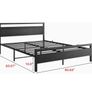 King Size Bed Frame with Wood Headboard,Heavy Duty Metal Platform Image 9