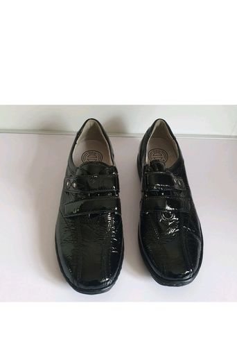 Waldlaufer Henni Black Patent Leather Comfort Shoes UK 3.5 Wide Fit BNIB  CAN POST