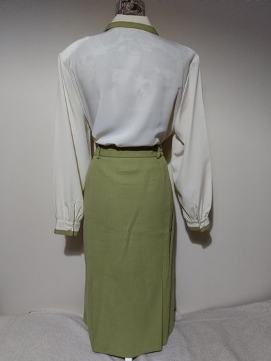 Jacques Vert Designer 3 Piece Outfit, part wool Jacket, Skirt and Blouse set