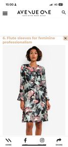 Closet dress with fluted sleeves