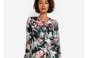 Closet dress with fluted sleeves