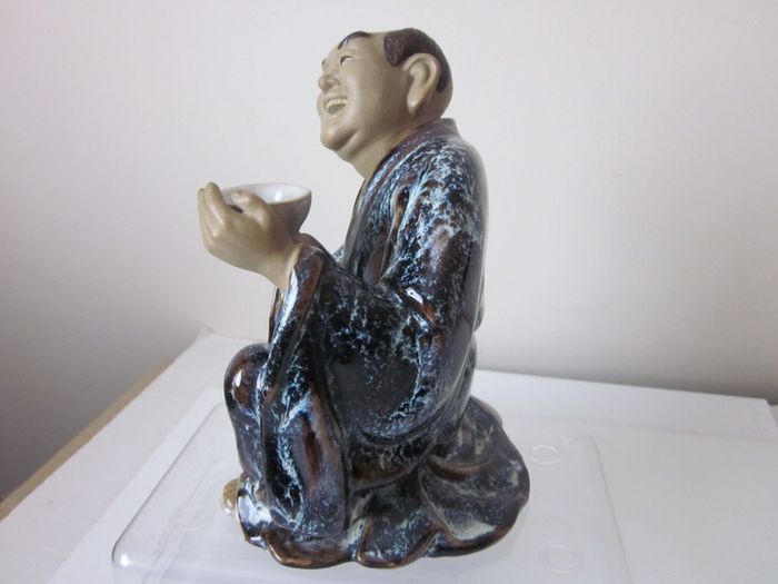 Chinese Glazed Pottery  Figure of Beggar 7 inches