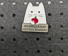 Funny cat enamel pin