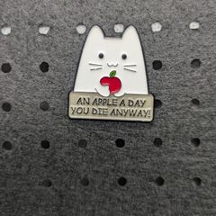 Funny cat enamel pin