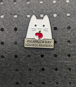 Funny cat enamel pin