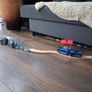 wooden train track set with wooden trains and accessories. Image 4