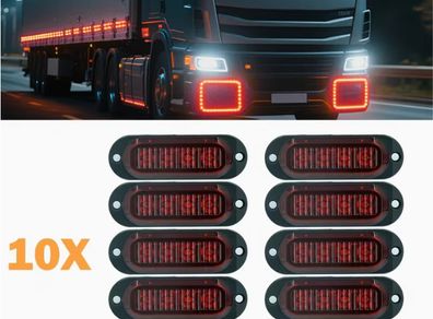 Set of 10 12/24V Truck Side  Lights with 4 LEDS