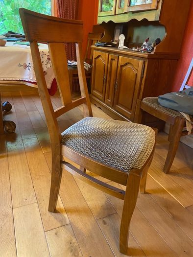 Oak dining table and 10 chairs