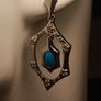 Sterling Silver Art Deco style Turquoise and Zircon Drop Earrings. (Bargain) Image 10