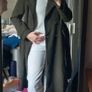 Unworn Dark Green Long Trench Winter Coat 100% Wool Image 4