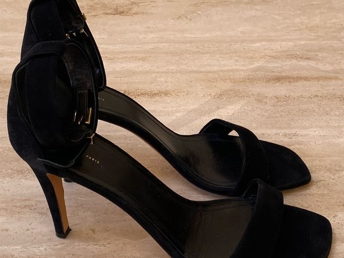Celine Paris Black Suede High Heel Sandals Size Eu41