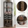 Corner Bar Cabinet with Glass Holder, 4 Tier Liquor Wine Cabinet with Metal Mesh Doors, Buffet Cabinet Wine Rack Cabinet with Anti-tip Kit for Home Coffee Bar Liquor and Wine Storage Image 6