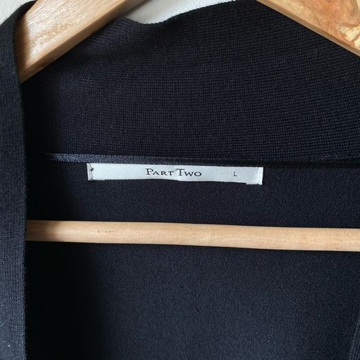 Part Two Black Tie Front Knit Cardigan