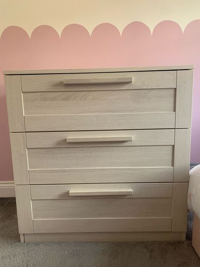 Mamas and Papas cot bed, mattress and drawers