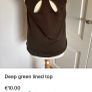 River Island dark green viscose top size 12 Image 2