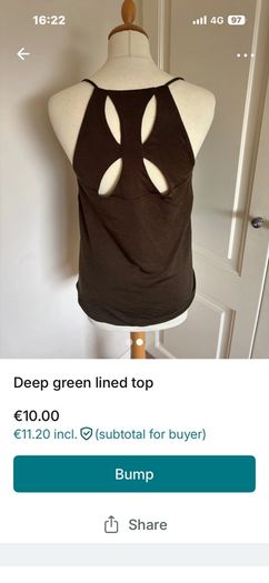 River Island dark green viscose top size 12