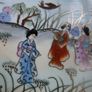 Antique Nippon Japanese Hand Painted Geisha Rectangular Plate 11" x  6,5" Image 5