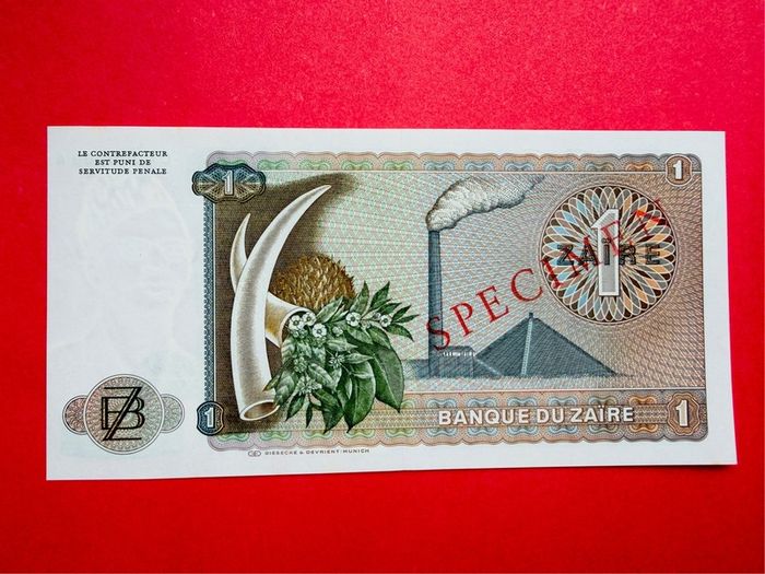 Zaire. 1 Zaire  1972  ( Specimen ) C0000000A  19AS   ( Uncirculated)