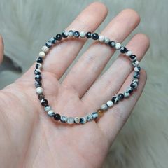 Orca agate small beaded bracelet