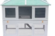 Animal Rabbit Cage Double Floor Wood