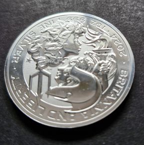 2024 UK 2 Pounds 1 Oz Silver .999 Coin - Britannia and Liberty
