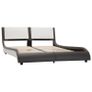 Bed Frame with LED Grey and White Faux Leather 135x190 cm Image 3