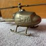 Large Vintage Brass Helicopter Image 2